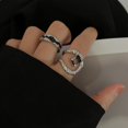 thumbnail image 5 of Anillo de piedra degradada TANGJMXG Paquete de 3 Anillo abierto para mujer, 5 of 5