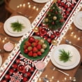thumbnail image 6 of Merry Christmas Snowflakes Table Runner 13x72 Inch Christmas Buffalo Plaid Winter Kitchen Dining Table Decoration Red Black Plaid New, 6 of 7