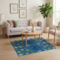 thumbnail image 3 of ODIKA 4'x6' Washable Area Rug Ocean Nautical Map Compass Coral Border Vintage Wave Reef Turtle Flowing Dynamic for Bedroom, Reading Nook, Pet Friendly & Non-Shedding, 3 of 7