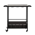 thumbnail image 6 of Manor Park Urban Industrial Faux Marble Serving Bar Cart, Graphite, 6 of 7