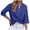 Blue, variant on Lixiuxyad 3/4 Sleeve Women's Top Casual Loose Round Neck T Shirt Cute Solid Color Long Version Top Basic Tee,Black L