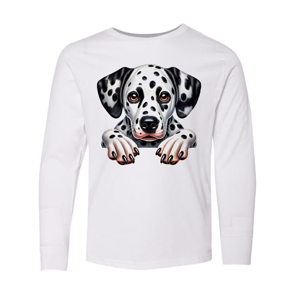 Inktastic Dalmatian Dog Illustration Long Sleeve Youth T-Shirt