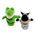 thumbnail image 2 of Bunblic 2 Pieces Animal Hand Puppet with Movable Mouth Educational Cartoon Storytelling Puppets Stuffed Animal for Game Teaching Tool Zebra Frog, 2 of 8