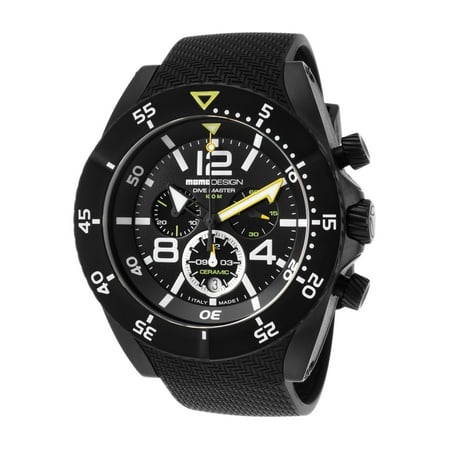 Momo Design Md281bk-11 Men's Dive Master Chronograph Black Rubber And Dial Ceramic Bezel Watch