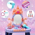 thumbnail image 2 of JoyStone Toddler Makeup Table and Chair Set with Mirror, Lights, Music and Accessories, Durable Plastic Princess Vanity Toy for Ages 3-6, 2 of 8