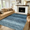 thumbnail image 2 of FairOnly Neutral Geometric Bohemian Area Rugs 5'x7' Washable Ultra-Thin Blue Rug for Dining Room Stain-Resistant Carpet for Family Room, 2 of 7
