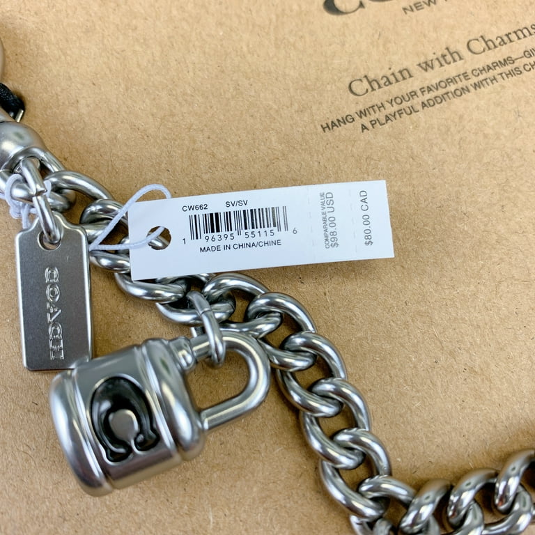 COACH◆シルバー スワッガー チェーン バッグ チャーム CW662 Coach CW662 Silver Swagger Chain With Charms IN Silver