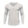 thumbnail image 5 of Long Sleeve Shirts for Men, Men's Long Sleeve Henley Shirt Deep V-Neck Shirts Button Down Casual Classic Tee Lightweight Fall Shirts, 5 of 5