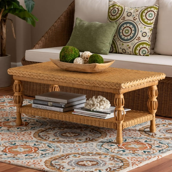 bali & pari Dolby Boho Coffee Table, Light Honey