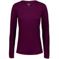 thumbnail image 2 of Augusta Sportswear - Ladies Attain Wicking Long Sleeve Shirt - Color - Maroon - Size - M, 2 of 7