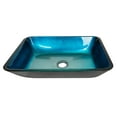 thumbnail image 3 of Rectangular Turquoise Blue Foil Glass Vessel Sink with Black Exterior, 3 of 9