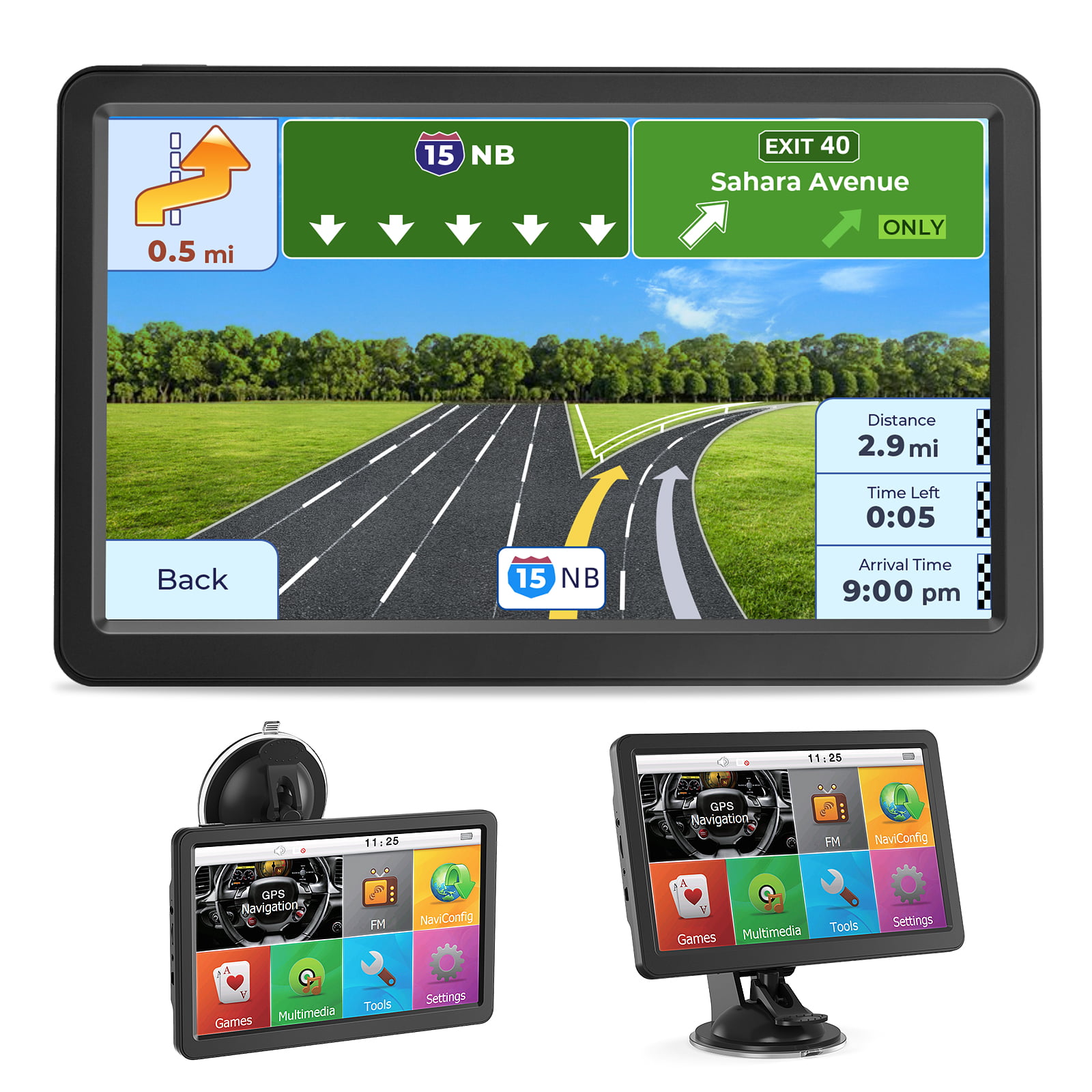 9 inches Lifetime Map Update Spoken Turn-to-turn Navigation System for Cars GPS for Car SAT NAV 