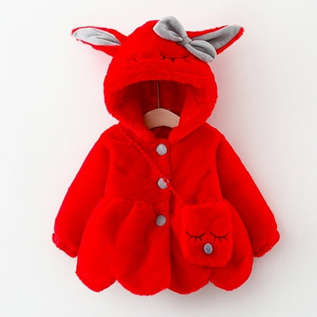 

Aayomet Coat For Toddler Girls Girls Long Winter Coat Parka Soft Fleece Hooded Puffer Jacket Red 6-12 Months
