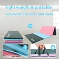 thumbnail image 4 of Gymnastics Mat 8'x4'x2" Foldable Tumbling Mats with Carrying Handles Four Fold Thick Exercise Mat for Home Aerobics Stretching Yoga, Purple & Pink & Blue & Green, 4 of 8