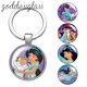 thumbnail image 2 of Disney-llavero de la princesa Jasmine Aladdín, accesorio para llaves de coche, lámpara, foto, cabujón de cristal, soporte para anillo, regalo, 2 of 4