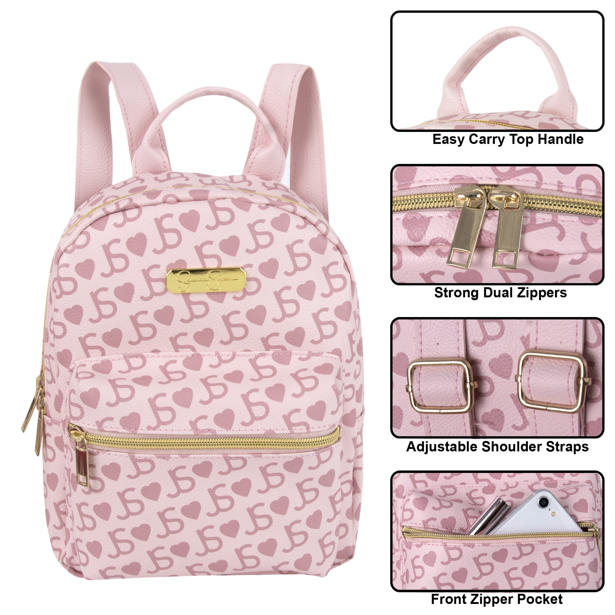 Jessica Simpson Mini Waterproof Vegan Leather Backpack for Women 