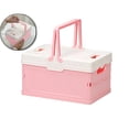 thumbnail image 1 of Plastic Storage Bin with Lid Small Foldable Plastic Basket Storage Basket for Kitchen Office Bedroom Desktop Home Decor, 1 of 5