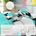 thumbnail image 2 of Abstract Art Bedding Duvet Cover Set Full Size 4 Pieces Patchwork Black Kallaite and Grey Bedding Set with Zipper Closure, 1 Comforter Cover 86x86 Inches 1 Flat Sheet & 2 Pillow Cases, 2 of 7
