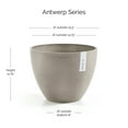 thumbnail image 2 of Ecopots Antwerp Durable Modern Round Indoor/Outdoor Recycled Based Composite Flower Pot Planter, Taupe, 16", 2 of 4
