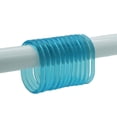thumbnail image 1 of Anneaux de Rideau de Douche en Plastique Bleu Turquoise Transparent - Ensemble de 12, 1 of 5
