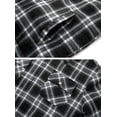 thumbnail image 2 of WenVen Men's Flannel Sherpa Lined Full Zip Shirt Jacket（Black,S）, 2 of 7