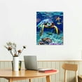 thumbnail image 3 of Creowell Canvas Wall Art for Living Room family Wall decor for Bedroom Bathroom Wall Decoration blue Ocean Sea Turtle Paintings Modern shark Pictures Artwork office Ready to Hang 16x20 in/12x16 in, 3 of 5