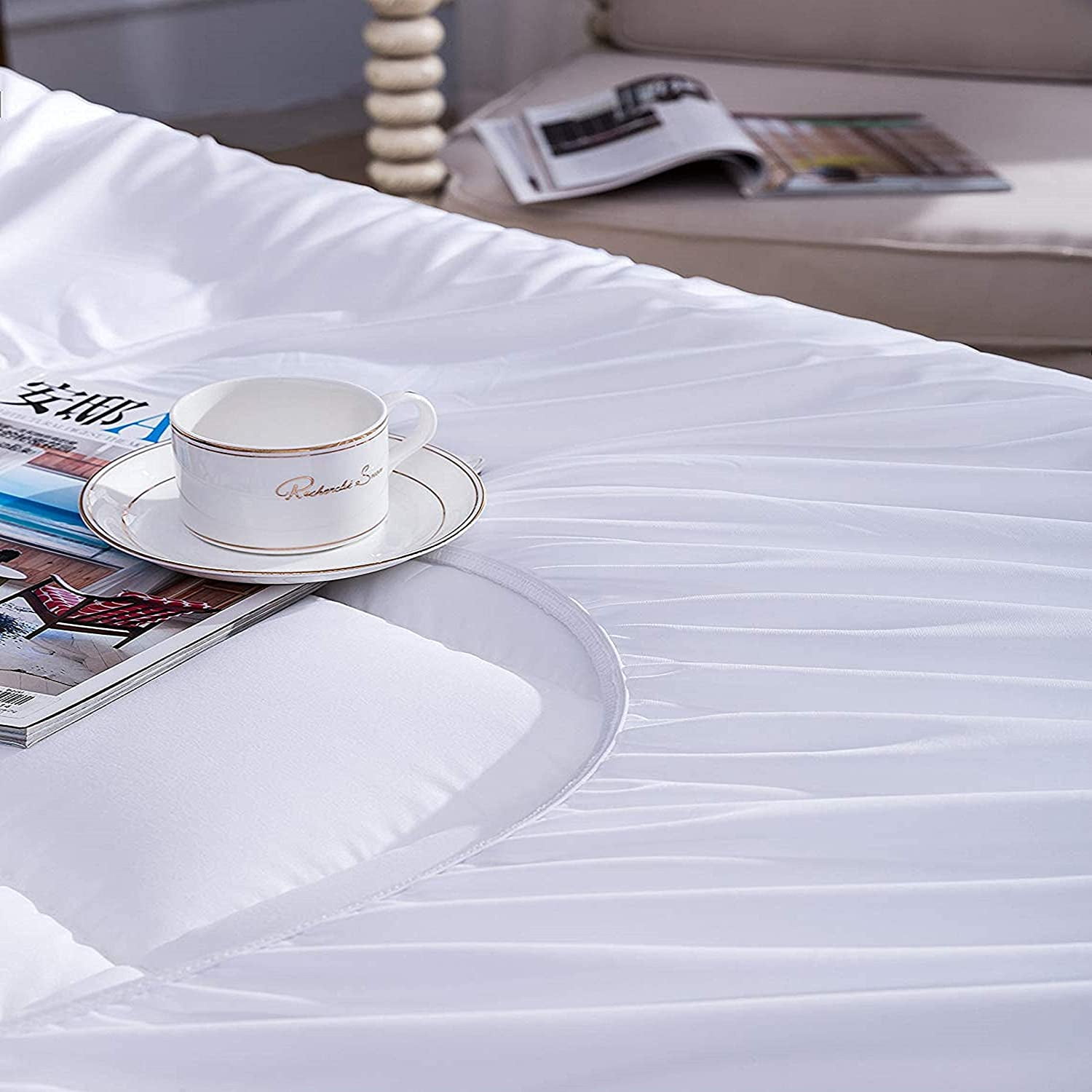 Niagara Sleep Solution Bamboo Queen Mattress Topper - 60x80 Inch Cooling Plush Pad With Gusset & Deep Pocket - View #11