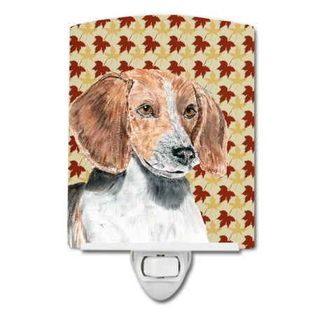 

Caroline s Treasures SC9551CNL English Foxhound Fall Leaves Ceramic Night Light 6x4x3 multicolor