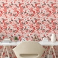 thumbnail image 2 of Ambesonne Birds and Nature Peel & Stick Wallpaper for Home, Scandi Flowery, 13"x100", Dark Pink Blush Grey, 2 of 5
