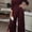 Wine Red, variant on Women's Elegant One Shoulder Long Sleeves Split Wide Leg Pants Clubwear Party Dressy Jumpsuits, 2XL