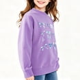 thumbnail image 7 of Girls Bow Print Sweatshirt Cute Long Sleeve Pullover Top for Kids Teens Fleece Lined Crew Neck Sweatshirts Casual Wear 3-4 Years Purple, 7 of 7