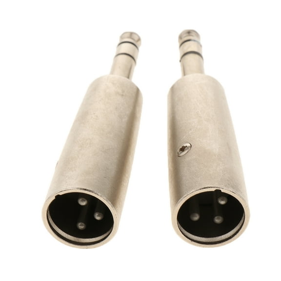 / 2x 3Pin XLR Male Plug Connector to 6.35mm Mono Male Jack Audio Connector Adapter Converter for Microphone, Audio