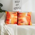 thumbnail image 2 of Orange Throw Pillow Covers Set of 2 Modern Abstract Artwork Burnt Orange Red Decorative Throw Pillows Home Decor Cushion Cases for Couch Bed Living Room Bedroom Outdoor Decor Yellow White 18x18 inches, 2 of 6