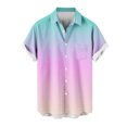 thumbnail image 4 of JIUKE Shirts for Men Short Sleeve Button down Blouses Gradient Color Casual Summer Beach Shirts Vintage Top, 4 of 4