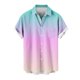 thumbnail image 4 of Camisas de Manga Corta de Botón para Hombre, Blusa de Moda Casual de Impresión de Gradiente de Cuello de Vuelta Hecha de 95% Poliéster 5% Spandex para el Verano, Camisas de Verano para Hombre, 4 of 4