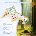 thumbnail image 6 of Olakids Pikler Triangle Set 7 in 1 Climbing Toys for Toddlers Foldable Baby Wood Montessori Jungle Gym with Angle Adjustable Ladder Seesaw Ramp Indoor Playground (Colorful), 6 of 9
