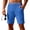 Blue-1, variant on Bermuda Shorts for Men Summer Casual Waffle Knit Elastic Waist Straight Leg Slim Fit Beach Shorts with Pockets