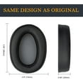 thumbnail image 6 of SOULWIT Replacement Earpads Cushions for Sony WH-H900N (h.Ear on 2 Wireless) & MDR 100ABN (h.Ear on Wireless) Noise Canceling Over-Ear Headphones, Ear Pads with Noise Isolation Foam - Black, 6 of 6