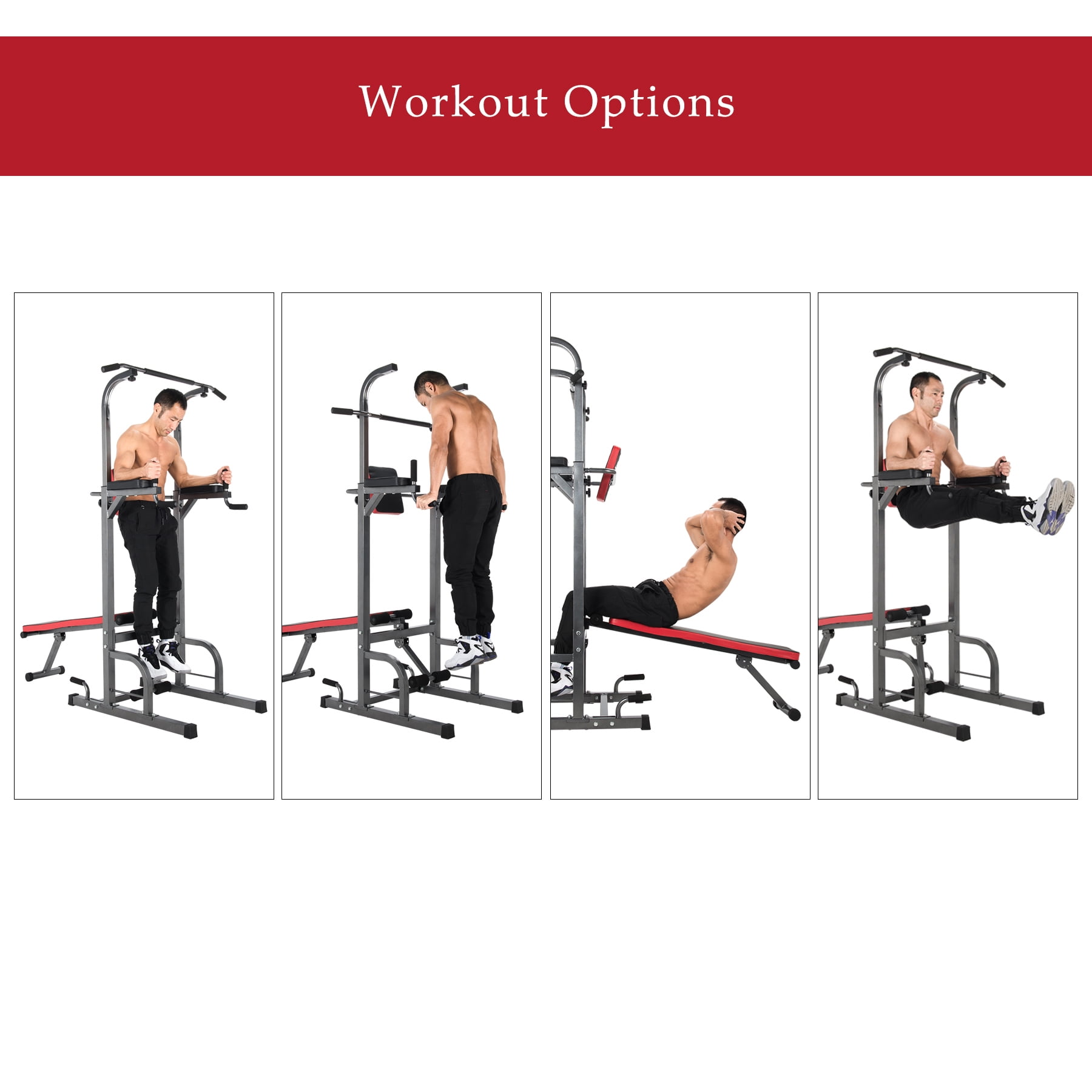 Pull Up Bar Standing Tower Adjustable Height for Indoor Home Gym