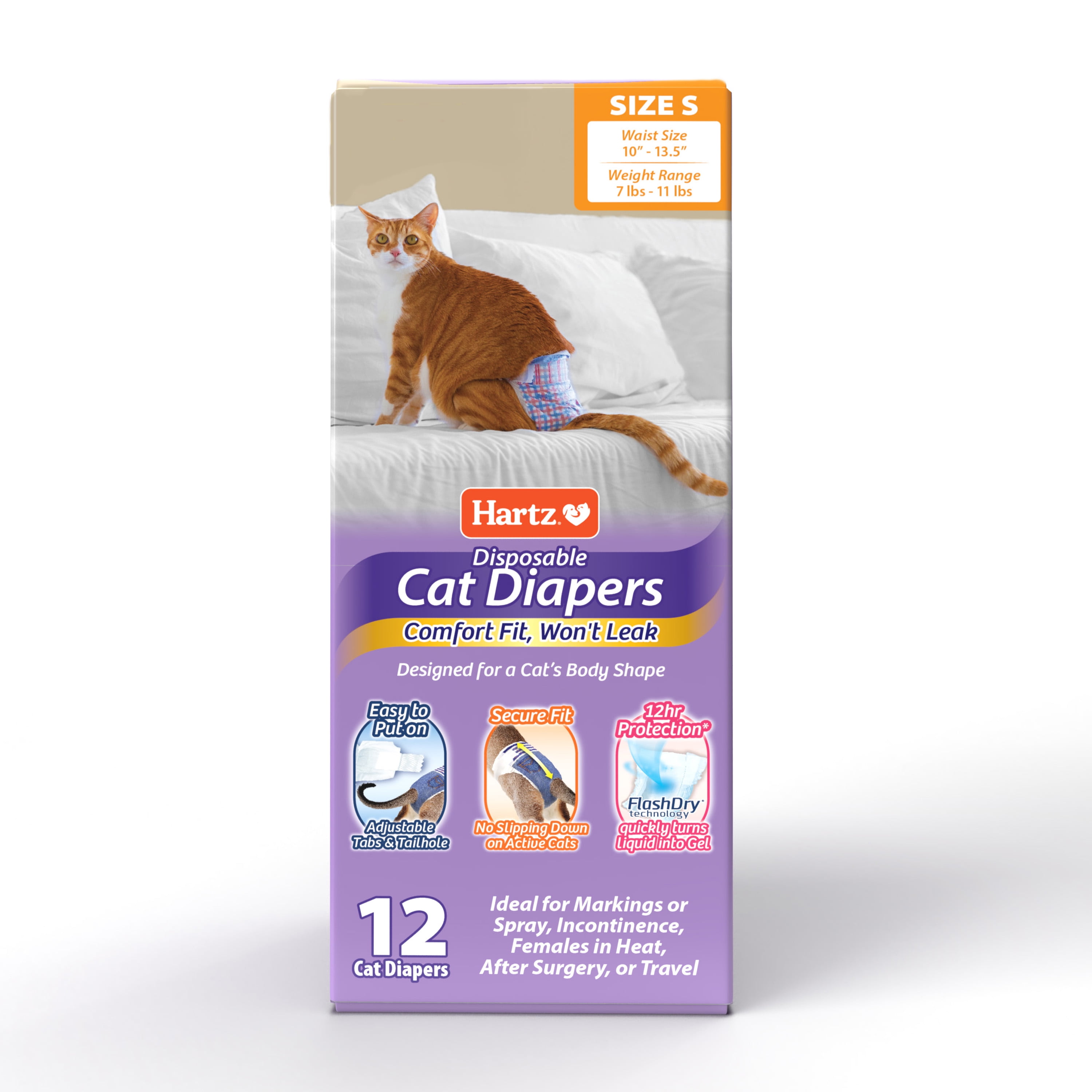 Hartz Disposable Cat Diapers With Secure And Comfortable Fit For Leak