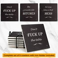 thumbnail image 2 of 6 Pcs Funny s Set Absorbent s with Holder Black Marble Drink s Ceramic Square s Cool s Table Cup Gift, 2 of 7