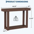 thumbnail image 3 of Wooden Narrow Console Table, 46-Inch Farmhouse Rectangular Accent Table with Natural Blonde Finish for Entryway, Hallway, Foyer, Behind Sofa & Living Room, Brown, 3 of 7