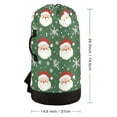 thumbnail image 3 of RMDQTR Durable Large Laundry Backpack with Drawstring Closure Ideal for Laundry Trips,Travel&Camping Green Cartoon-style Santa, 3 of 7