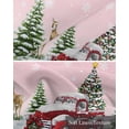 thumbnail image 6 of Red Truck Christmas Linen Curtain Valance for Bedroom/Bathroom/Kitchen/Office/Living/Dining Room Window,Xmas Tree Elk Winter Snowflake Pink Rod Pocket Topper Decorative Cafe Drapes Panel 54"x18", 6 of 6