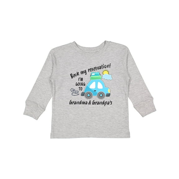 Inktastic Book My Reservation I'm Going to Grandma and Grandpa's Boys or Girls Long Sleeve Toddler T-Shirt