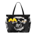 thumbnail image 1 of Fotbe Black White Hat Skull Bolsa de Viaje para Playa - Resistente al Agua, Bolsa Tote de Gran Capacidad y Ligera con 7 Bolsillos para Mujeres y Hombres, 1 of 7