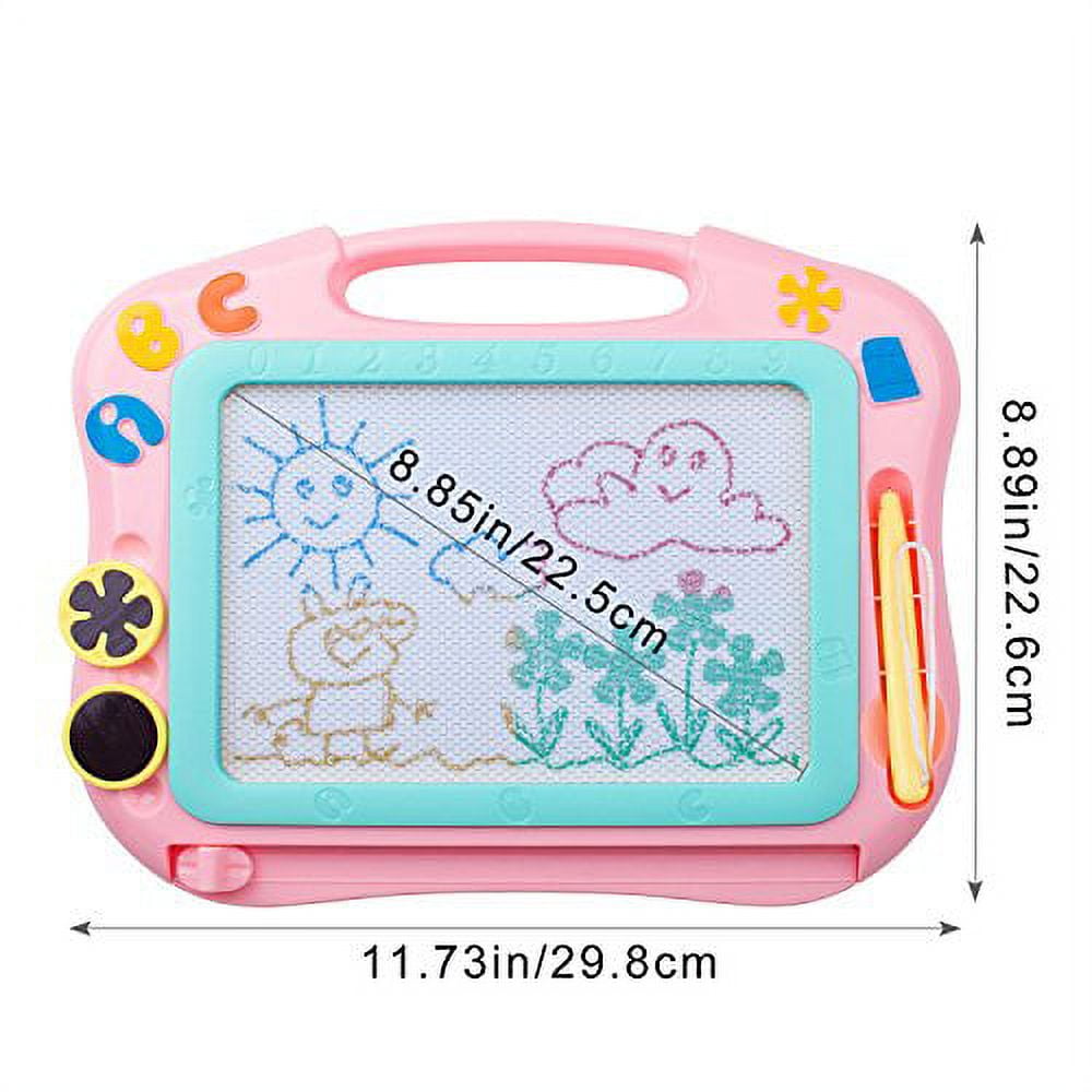 ikidsislands IKS85P [Travel Size] Magnetic Drawing Board for Toddlers, Color Magna Erasable Doodle Pad for Kids, Mess Free Write