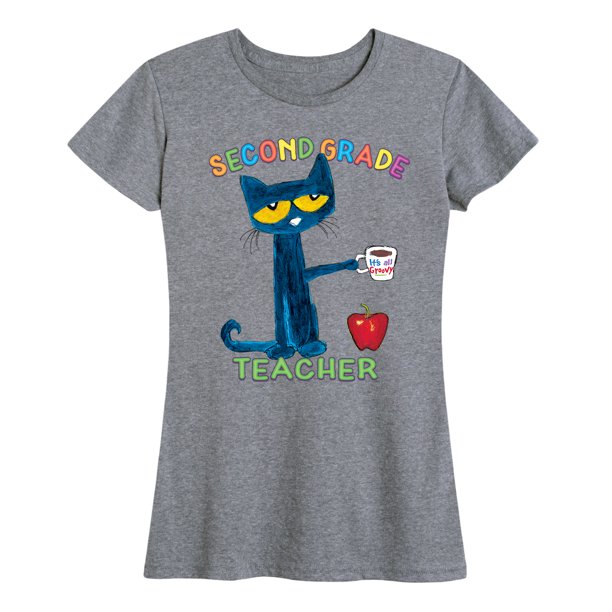 PETE THE CAT Pete The Cat With Coffee Second Grade Women's Short