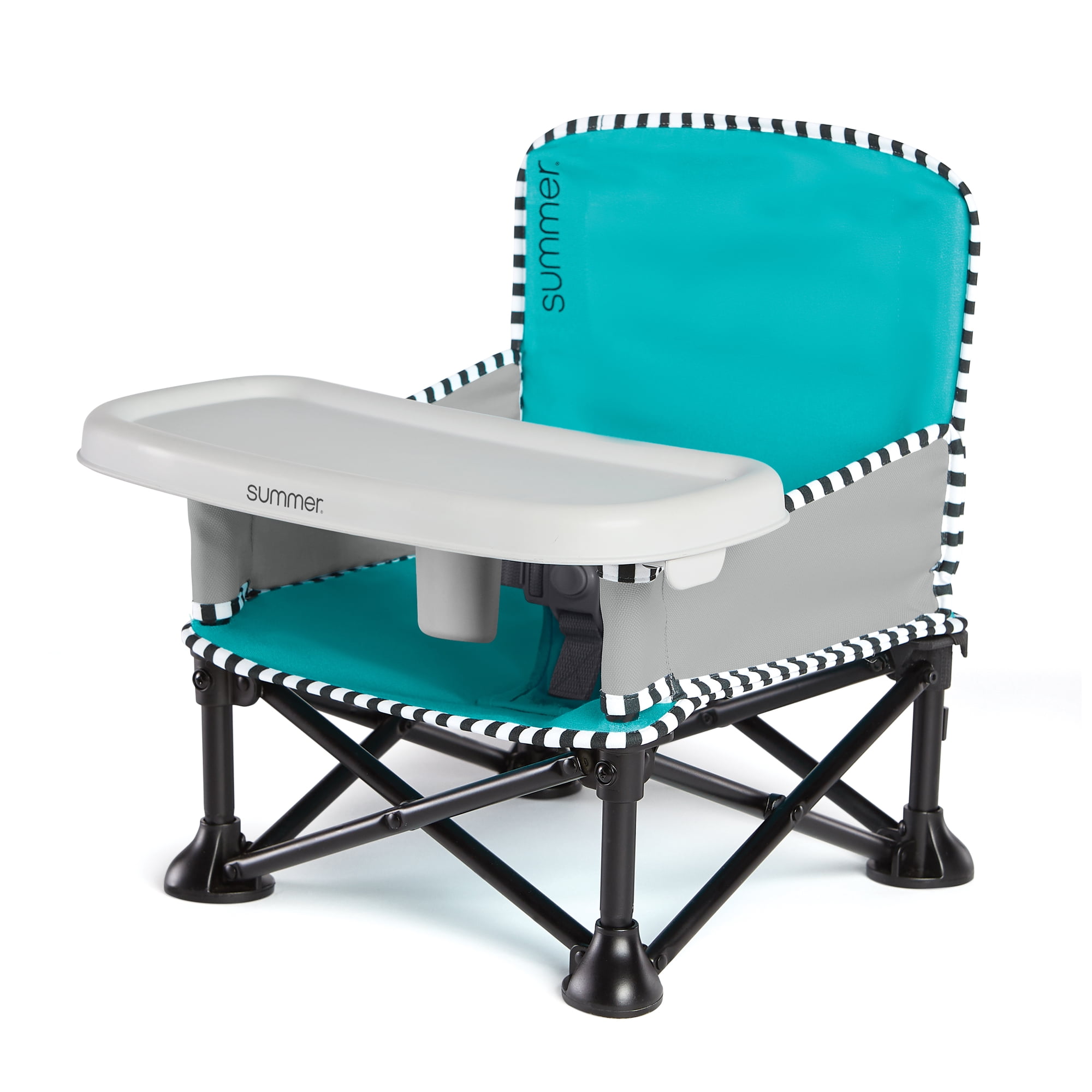 Summer Infant Pop ‘N Sit SE Booster (Aqua Sugar), 6 Months - 37 Pounds