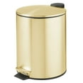 thumbnail image 7 of mDesign Round Metal 1.3 Gallon Step Trash Can - Lid, Removable Liner, Soft Brass, 7 of 7